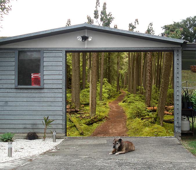 3D Dense Forest Trial 136 Garage Door Mural Wallpaper AJ Wallpaper 