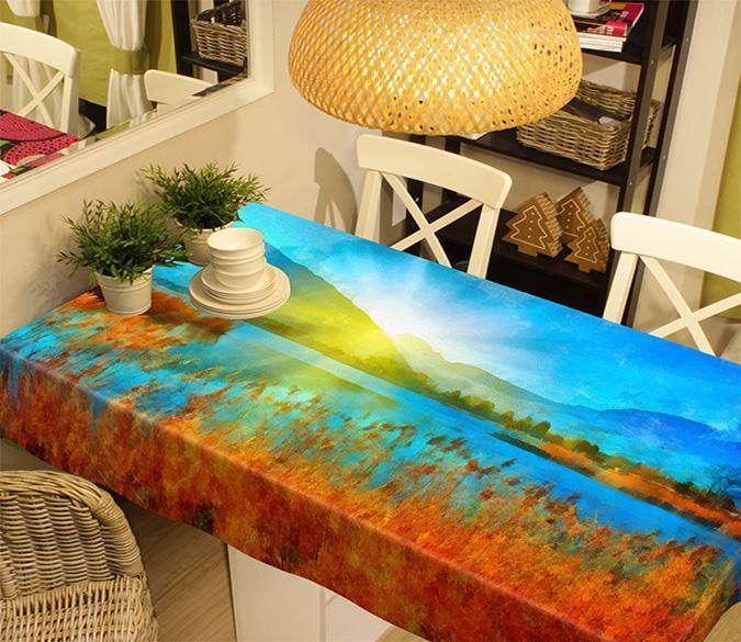 3D Mountain River Scenery 478 Tablecloths Wallpaper AJ Wallpaper 