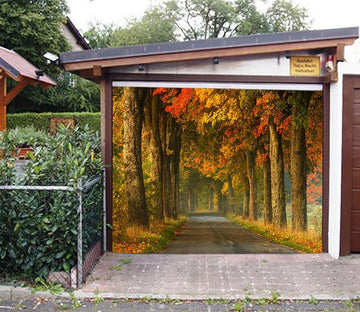 3D Road Tree Rows 15 Garage Door Mural Wallpaper AJ Wallpaper 