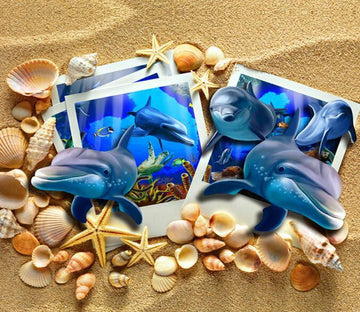 3D Dolphin Photos Floor Mural Wallpaper AJ Wallpaper 2 