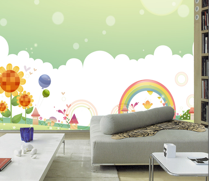 3D Flowers And Rainbows Wallpaper AJ Wallpaper 