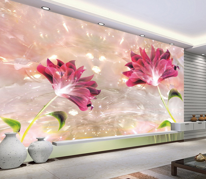 Fashion Red Flowers Wallpaper AJ Wallpaper 