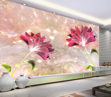 Fashion Red Flowers Wallpaper AJ Wallpaper 