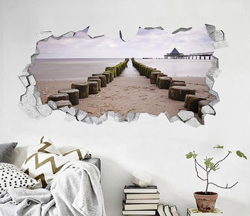 3D Peaceful Sea Scenery 338 Broken Wall Murals Wallpaper AJ Wallpaper 