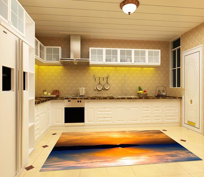 3D Pretty Sunset Kitchen Mat Floor Mural Wallpaper AJ Wallpaper 