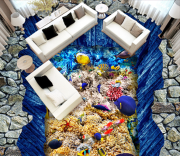 3D Colorful Seabed Floor Mural Wallpaper AJ Wallpaper 2 