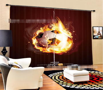 3D Flame Football 2005 Curtains Drapes Wallpaper AJ Wallpaper 
