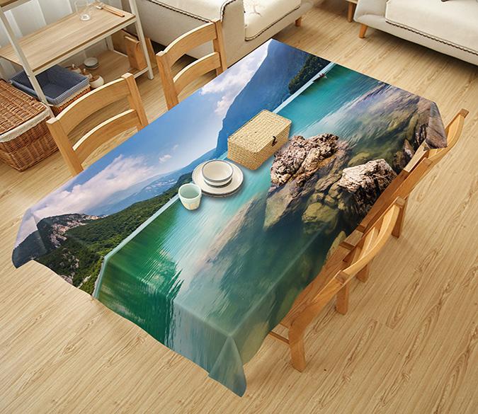 3D Mountain Lake Stones 622 Tablecloths Wallpaper AJ Wallpaper 