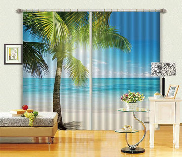 3D Sea Beach Tree 255 Curtains Drapes Wallpaper AJ Wallpaper 