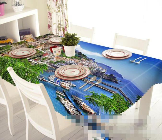 3D Sea Coast Town 1252 Tablecloths Wallpaper AJ Wallpaper 