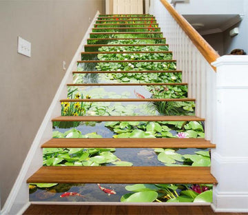3D Pond Scenery 1334 Stair Risers Wallpaper AJ Wallpaper 