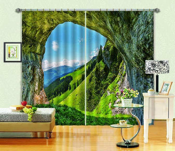 3D Mountain Cave Scenery 761 Curtains Drapes Wallpaper AJ Wallpaper 
