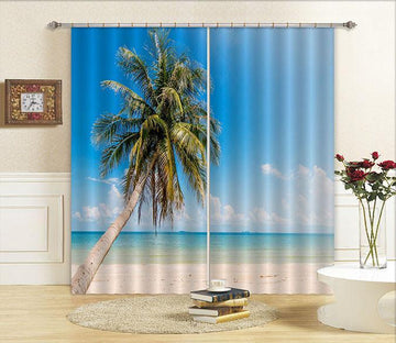 3D Vast Sea Beach Tree 649 Curtains Drapes Wallpaper AJ Wallpaper 
