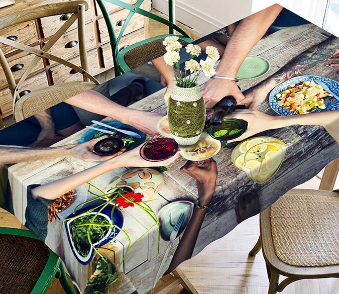 3D Dinner Toast 709 Tablecloths Wallpaper AJ Wallpaper 