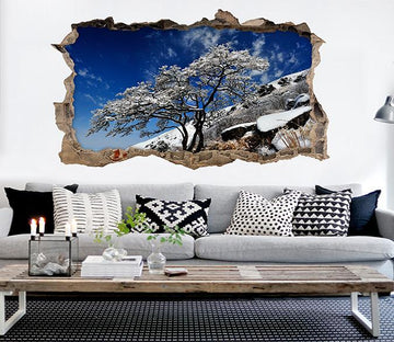 3D Slope Frozen Tree 319 Broken Wall Murals Wallpaper AJ Wallpaper 