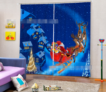 3D Village Santa Claus 2017 Curtains Drapes Wallpaper AJ Wallpaper 