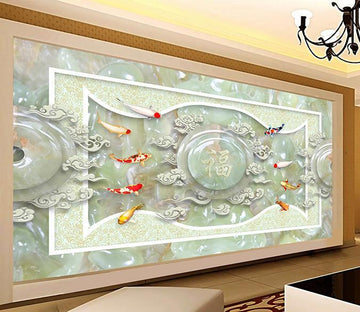 3D Blessing Jade Fish 311 Wallpaper AJ Wallpaper 