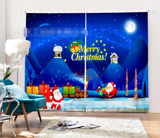 3D Busy Santa Claus 2064 Curtains Drapes Wallpaper AJ Wallpaper 
