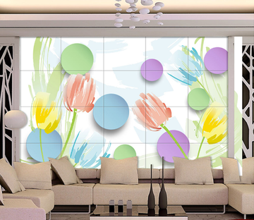 Colorful Flowers Graffiti Wallpaper AJ Wallpaper 