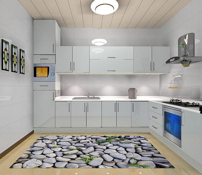 3D Stones Weeds 576 Kitchen Mat Floor Mural Wallpaper AJ Wallpaper 