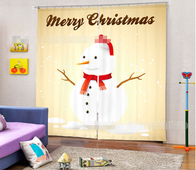 3D Funny Snowman 2069 Curtains Drapes Wallpaper AJ Wallpaper 