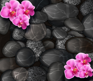 3D Fresh Pink Flowers Floor Mural Wallpaper AJ Wallpaper 2 