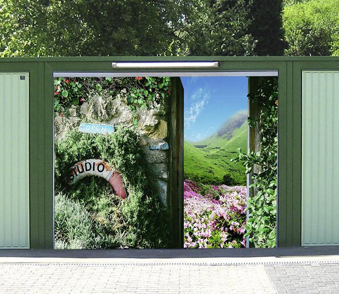 3D Courtyard Gate Scenery 287 Garage Door Mural Wallpaper AJ Wallpaper 