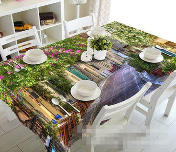 3D Town Alley Flowers 1406 Tablecloths Wallpaper AJ Wallpaper 