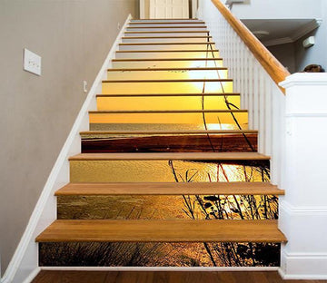3D Sea Sunset Flying Seagulls 1501 Stair Risers Wallpaper AJ Wallpaper 