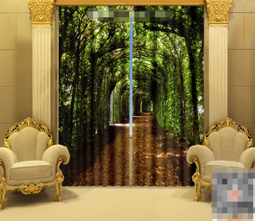 3D Tree Corridor 1079 Curtains Drapes Wallpaper AJ Wallpaper 