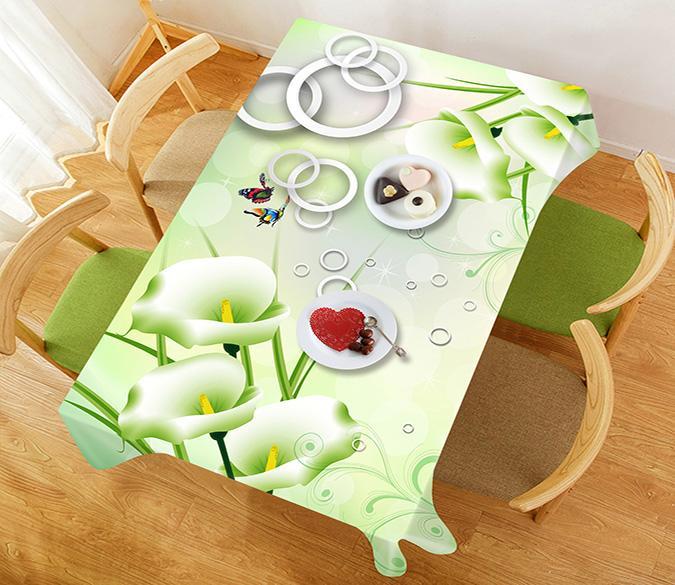 3D Flowers Butterflies Rings 130 Tablecloths Wallpaper AJ Wallpaper 
