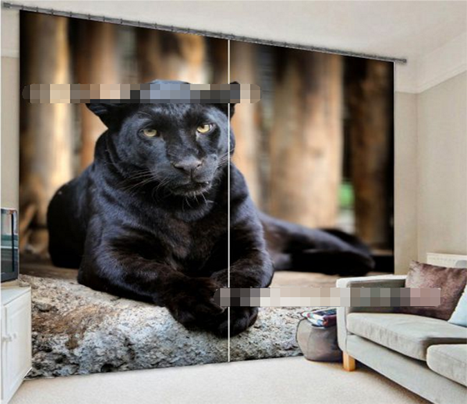 3D Black Animal 2144 Curtains Drapes Wallpaper AJ Wallpaper 