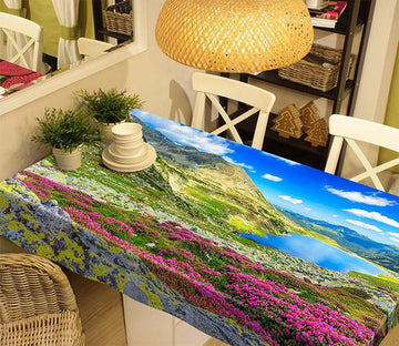 3D Mountain Lake Flowers 11 Tablecloths Wallpaper AJ Wallpaper 