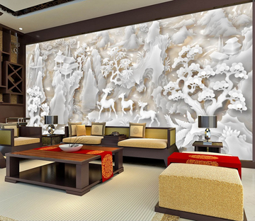 White Jade Carving Wallpaper AJ Wallpaper 