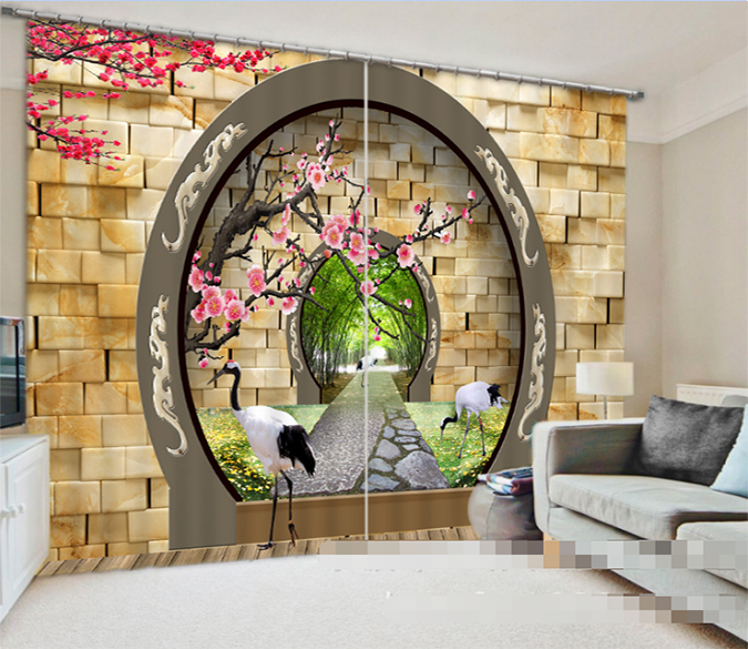 3D Arch Gate Scenery 947 Curtains Drapes Wallpaper AJ Wallpaper 