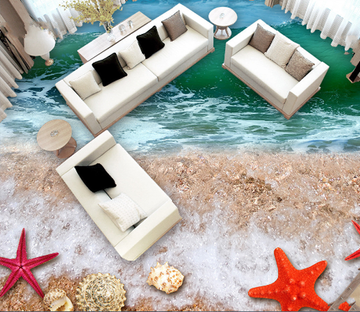 3D Fascinating Beach Floor Mural Wallpaper AJ Wallpaper 2 