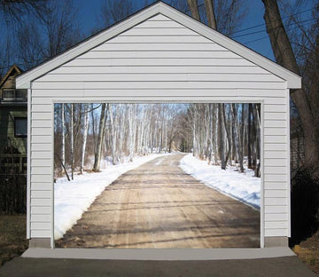 3D Road Snow Trees 148 Garage Door Mural Wallpaper AJ Wallpaper 