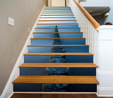 3D Misty Sea Wood Road 754 Stair Risers Wallpaper AJ Wallpaper 