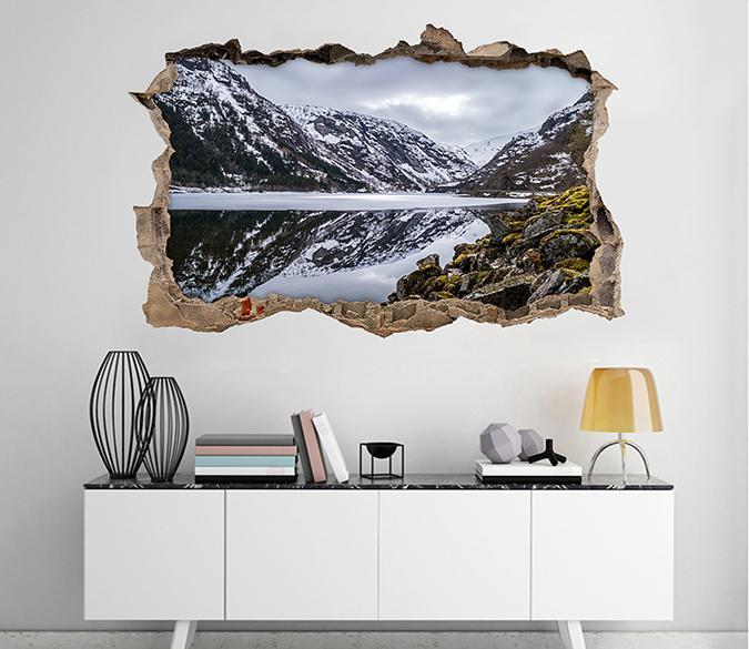 3D Calm Snow Lake 314 Broken Wall Murals Wallpaper AJ Wallpaper 