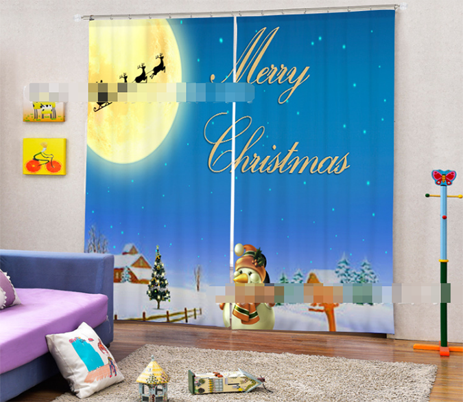 3D Merry Christmas 2050 Curtains Drapes Wallpaper AJ Wallpaper 