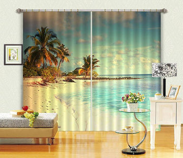 3D Shiny Beach Scenery 600 Curtains Drapes Wallpaper AJ Wallpaper 
