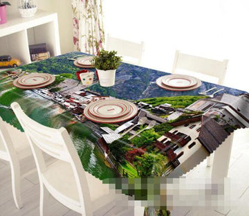3D Lakeside Town 1319 Tablecloths Wallpaper AJ Wallpaper 