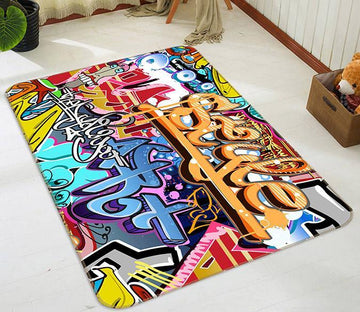 3D Graffiti Word 154 Non Slip Rug Mat Mat AJ Creativity Home 