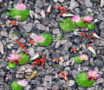 3D Pood Bottom Pebbles Floor Mural Wallpaper AJ Wallpaper 2 