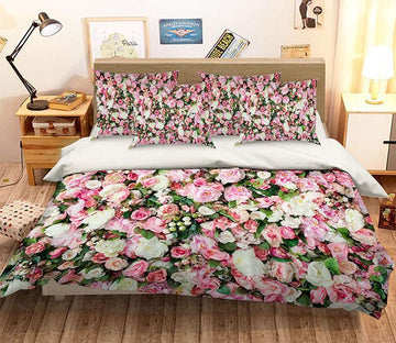 3D Pink Flowers Wall 179 Bed Pillowcases Quilt Wallpaper AJ Wallpaper 