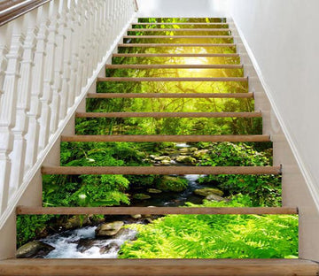 3D Forest Stream Bright Sunshine 418 Stair Risers Wallpaper AJ Wallpaper 