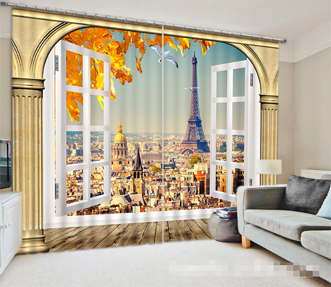 3D Paris Scenery 1033 Curtains Drapes Wallpaper AJ Wallpaper 