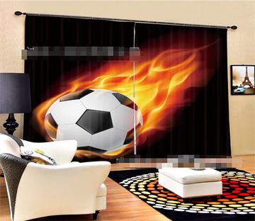 3D Burning Football 1361 Curtains Drapes Wallpaper AJ Wallpaper 