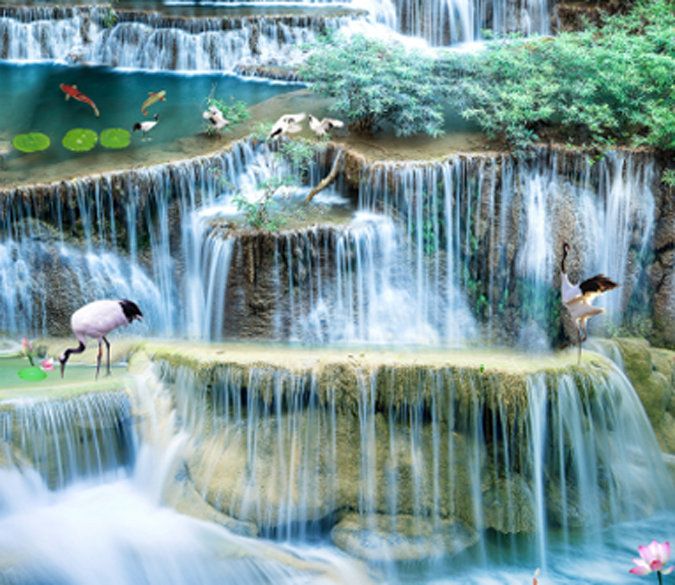 3D River Curtains Floor Mural Wallpaper AJ Wallpaper 2 