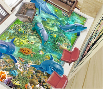3D Underwater World Floor Mural Wallpaper AJ Wallpaper 2 